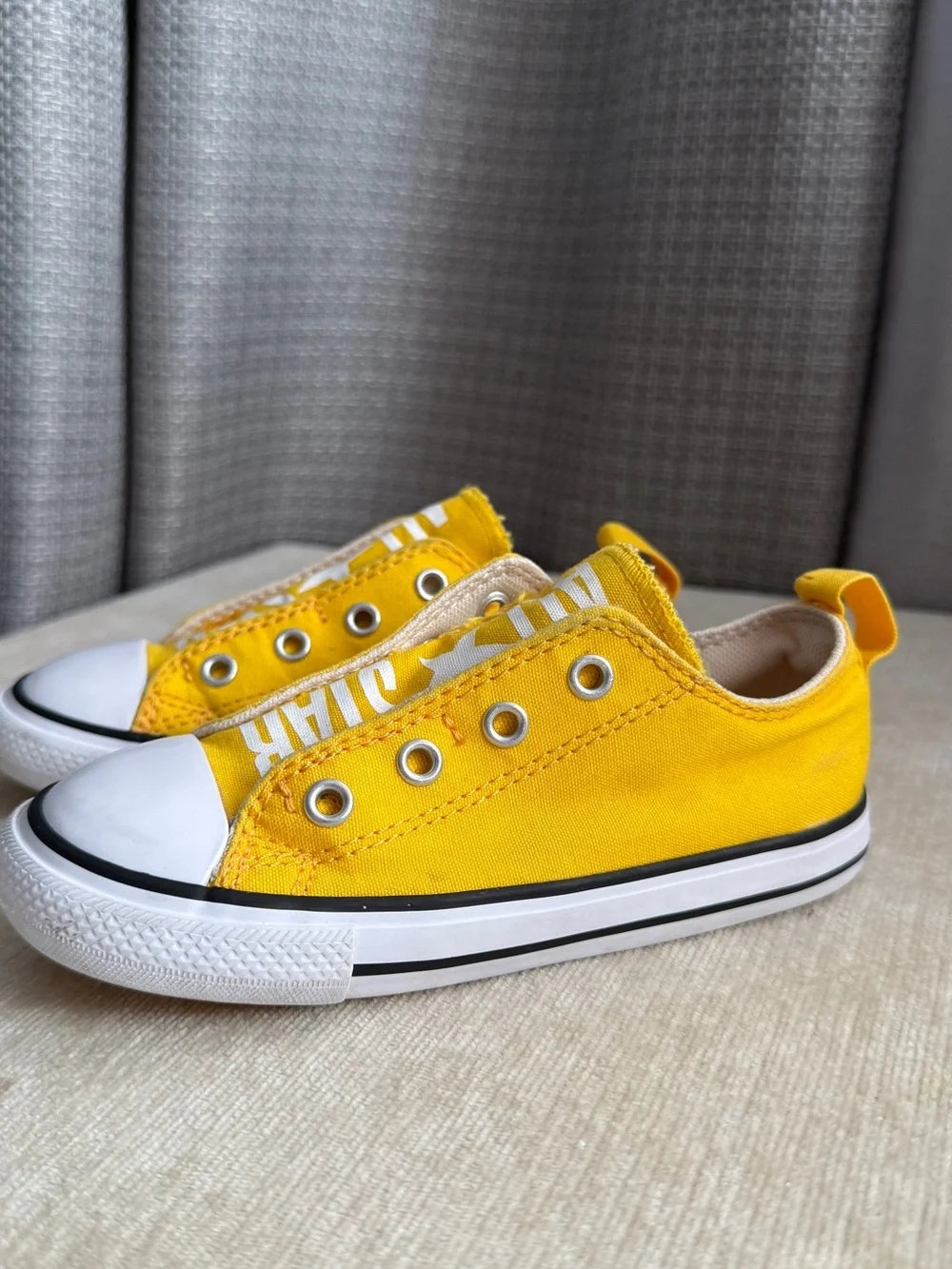 Converse Kids Yellow Canvas Slip-On Sneakers